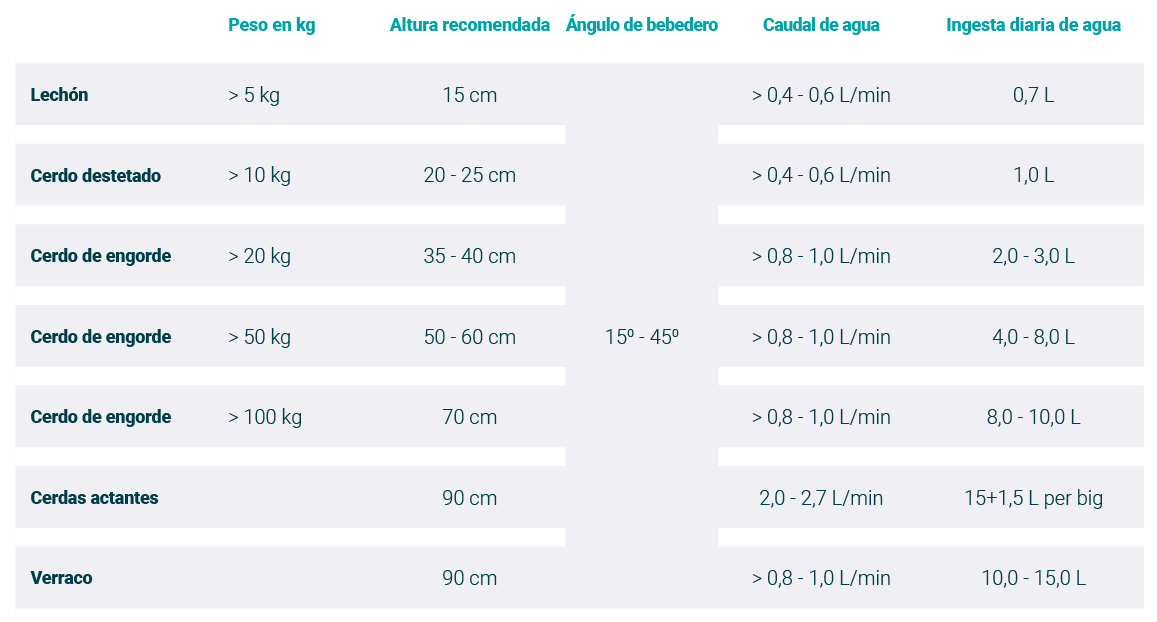Sistemas de bebederos para cerdos